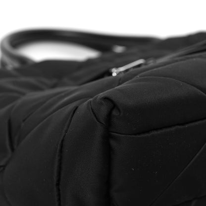 Prada Re-Nylon Nappa Triangle Quilted Padded Small Double Handled Zip Tote Black 10 of 11