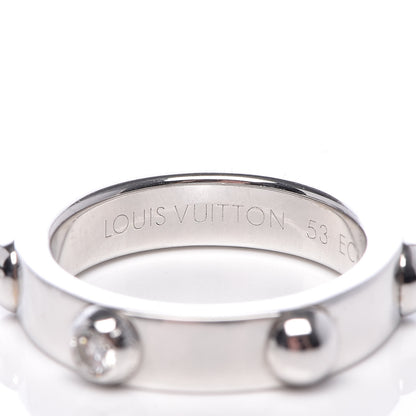 Louis Vuitton 18K White Gold Diamond Bague Clous Ring 53 6.25 4 of 5