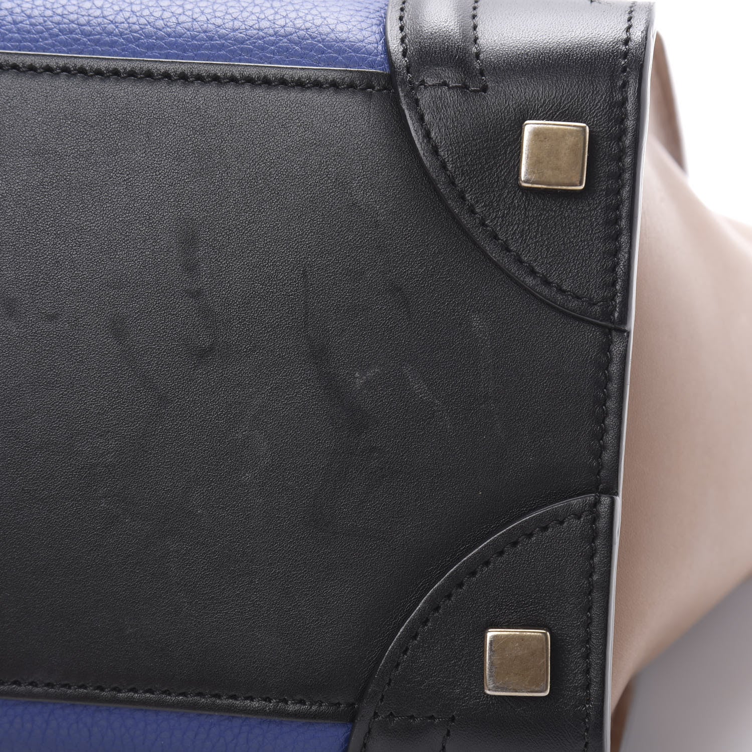Celine Drummed Calfskin Micro Tri-Color Luggage Indigo 11 of 15