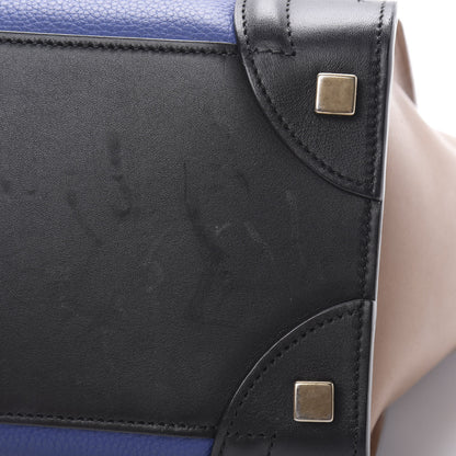 Celine Drummed Calfskin Micro Tri-Color Luggage Indigo 11 of 15