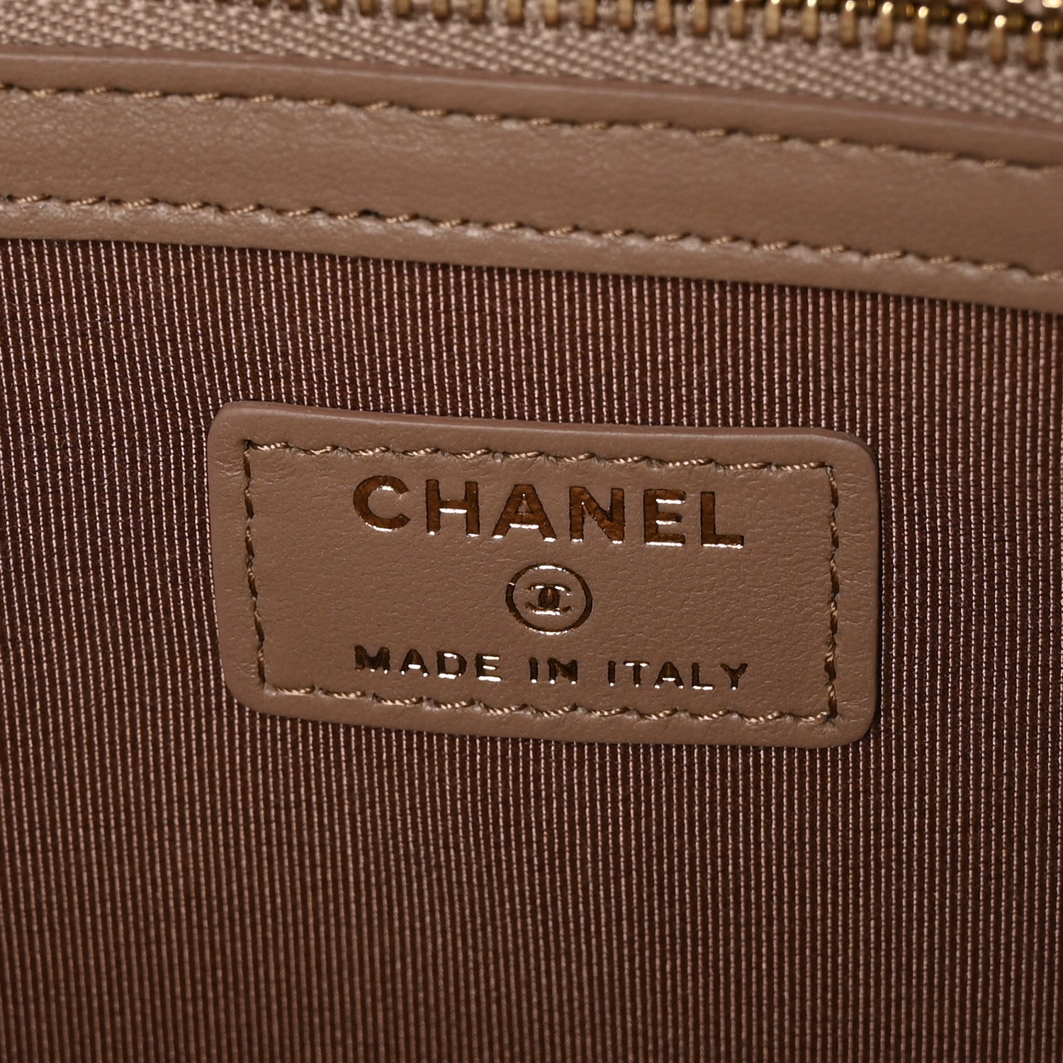 Chanel Lambskin Quilted Large Cosmetic Case Beige 5 of 8