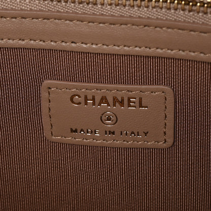 Chanel Lambskin Quilted Large Cosmetic Case Beige 5 of 8