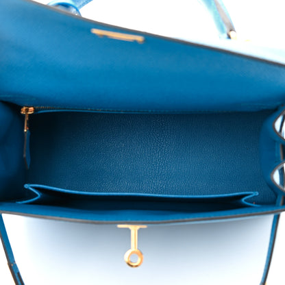 Hermes Epsom Kelly Sellier 25 Bleu Zanzibar 5 of 18