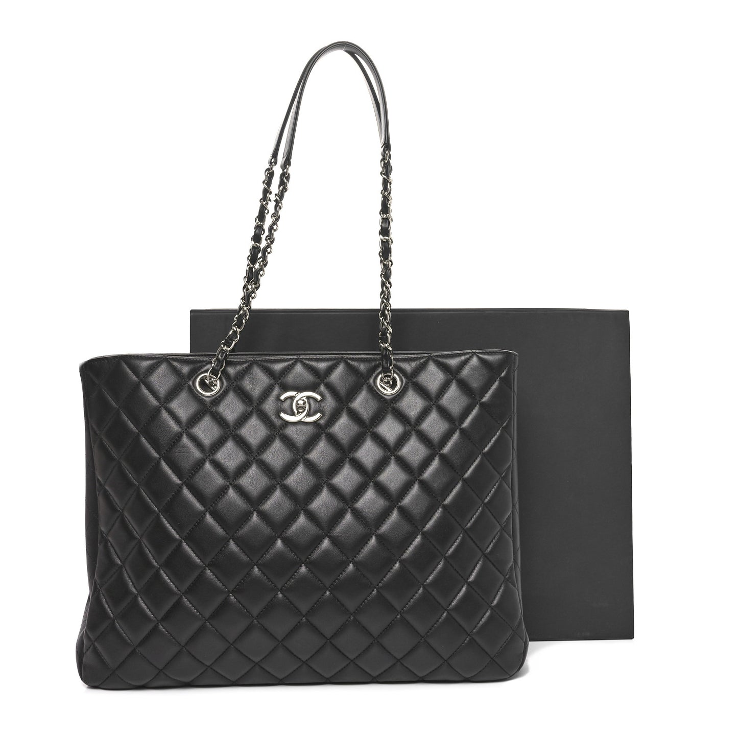 Calfskin Quilted Timeless Tote  Black