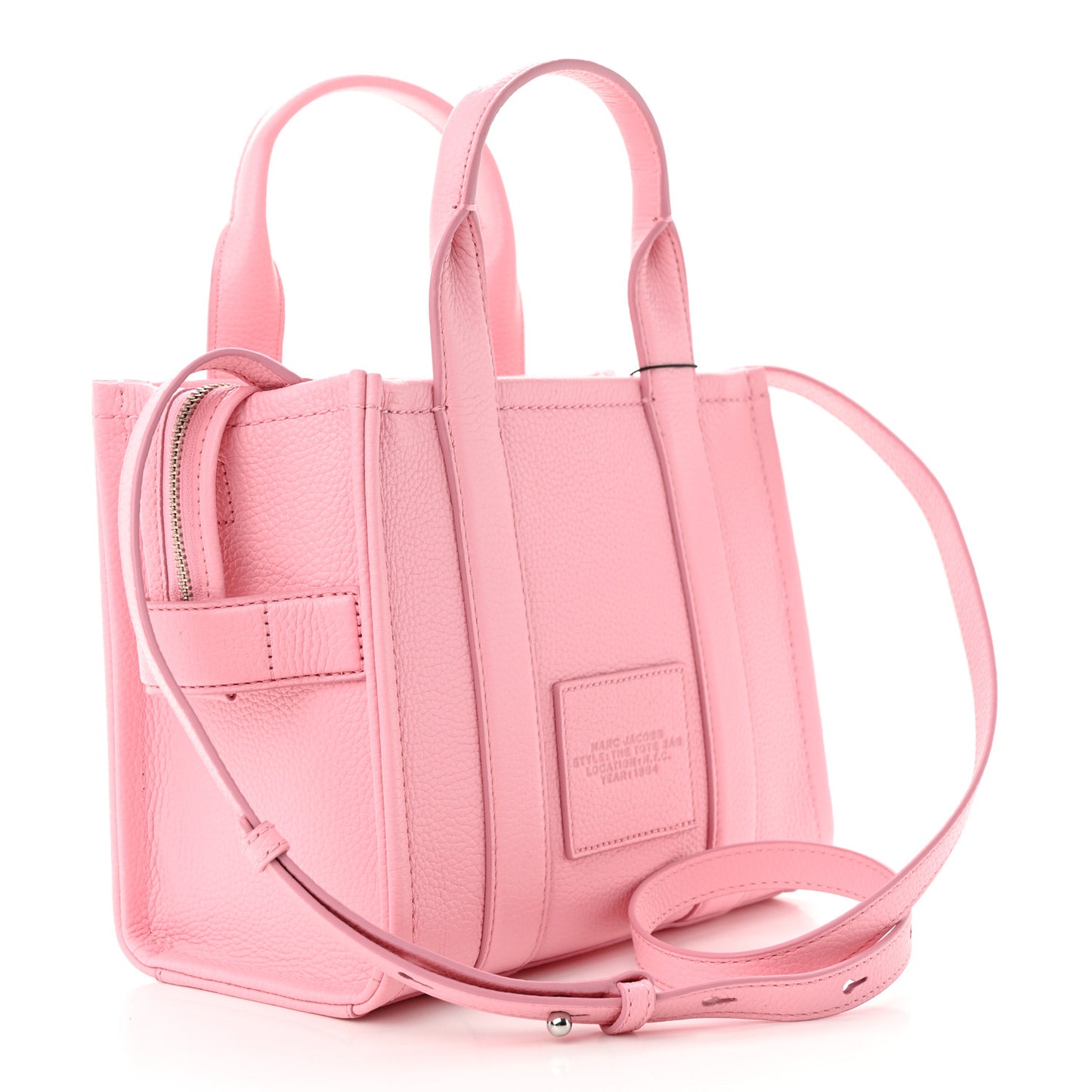 MARC JACOBS Grained Calfskin Small The Tote Bag Ribbon Pink