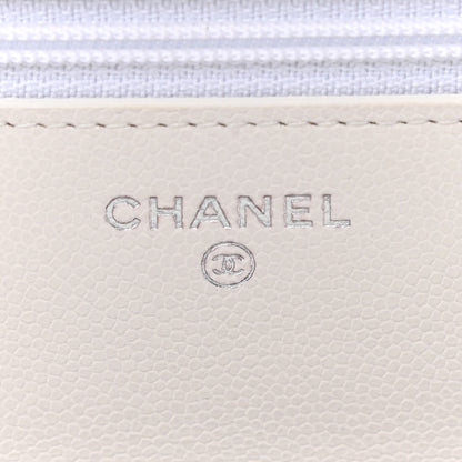 Chanel Caviar Quilted My Everything Wallet On Chain WOC White 9 of 13