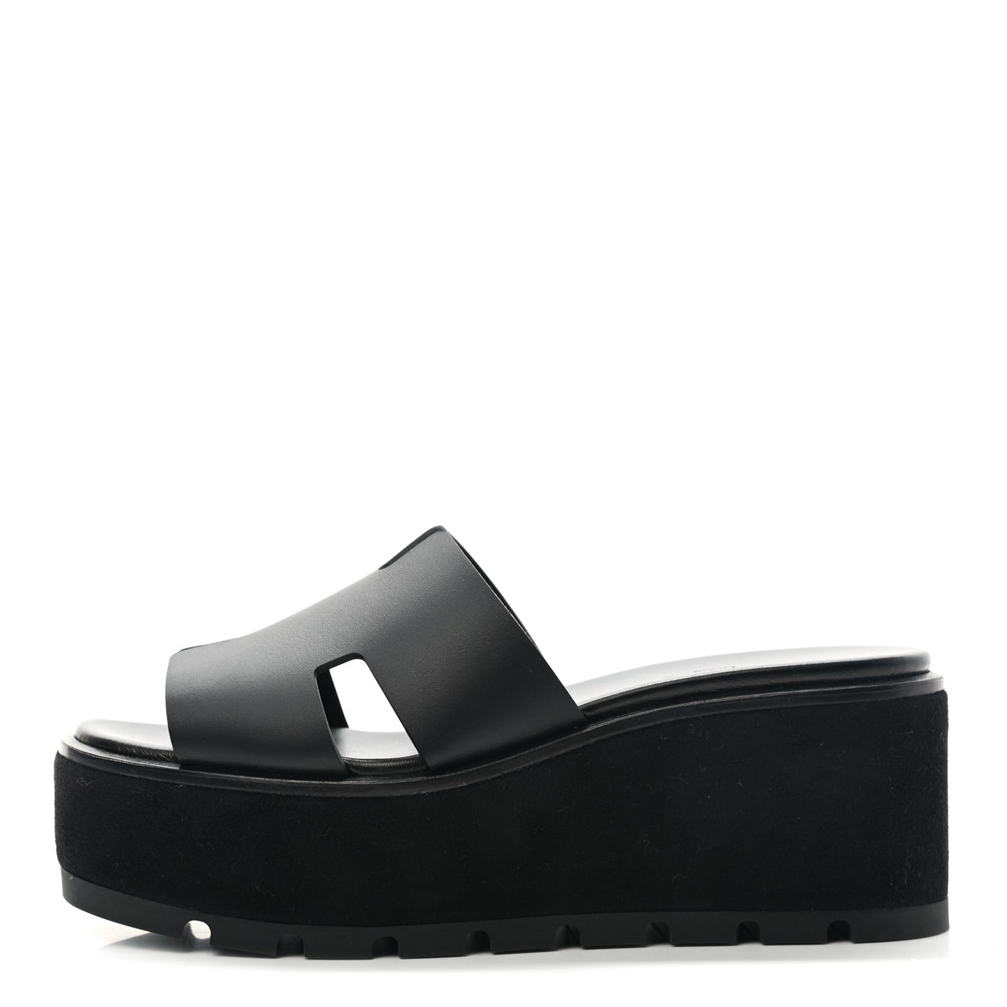 Calfskin Suede Eze 30 Sandals 36 Black