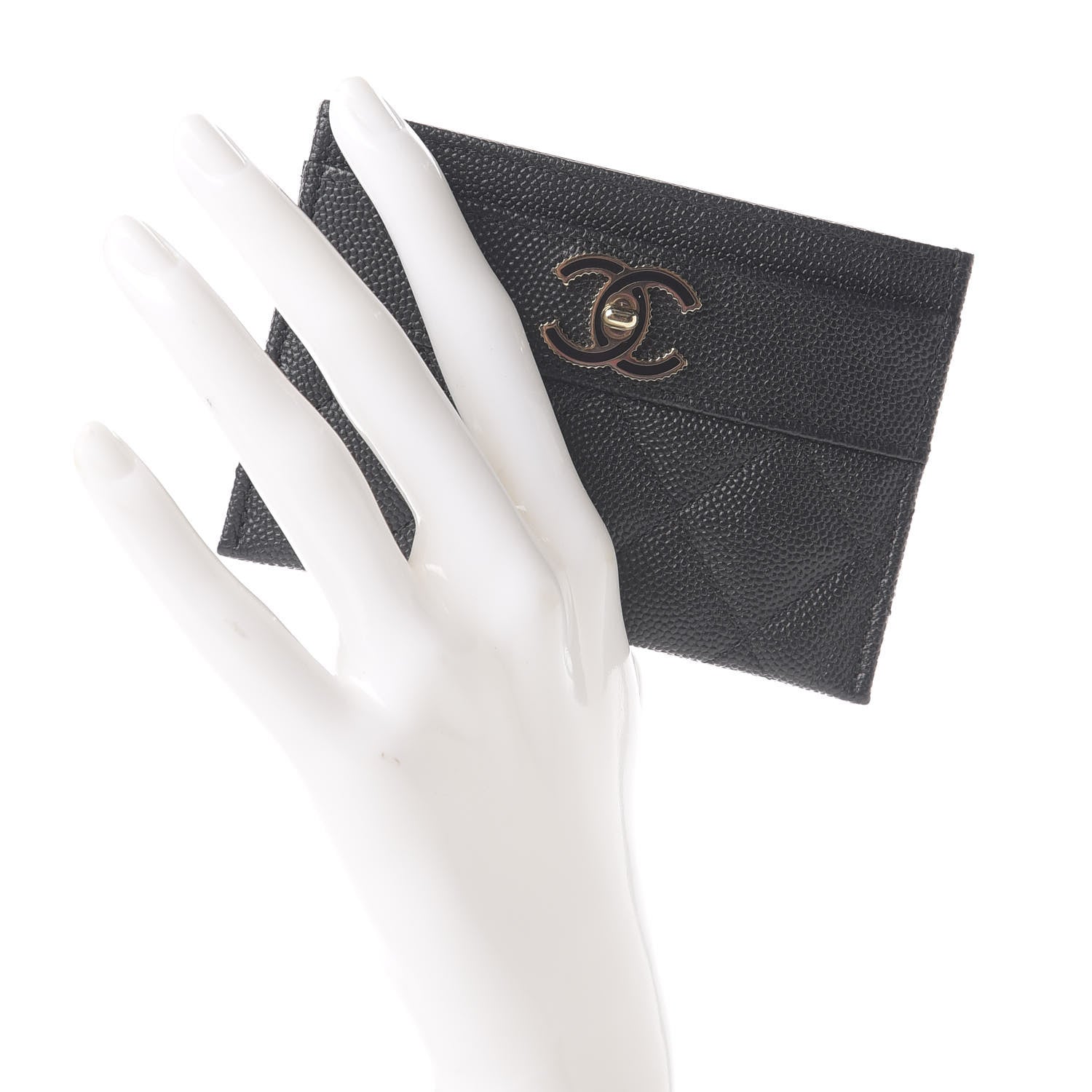 Chanel Caviar Quilted Vintage Mademoiselle Card Holder Black 2 of 6