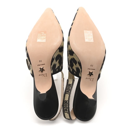 Christian Dior Mizza Cotton Ribbon Embroidered J'Adior Slingback 65mm Pumps 39 Beige 6 of 9