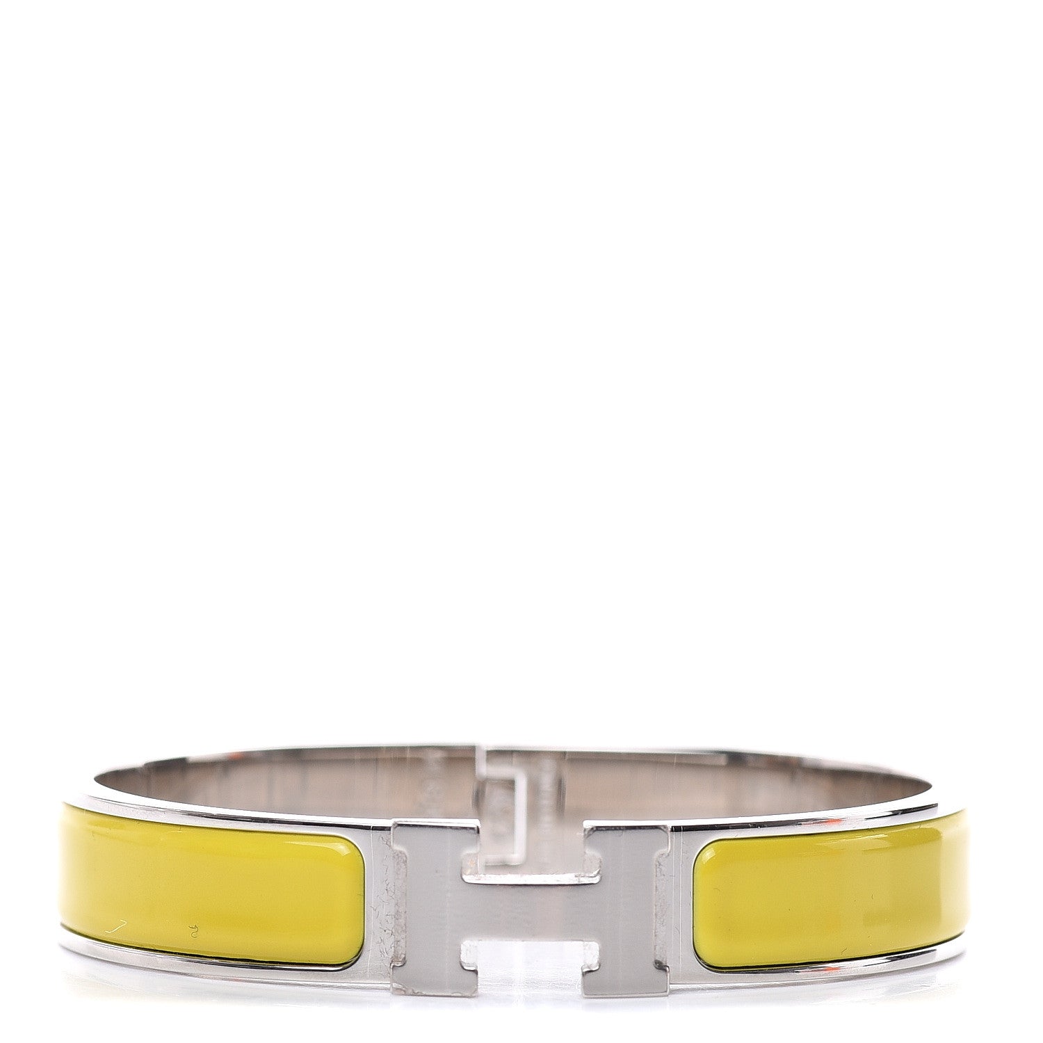 Hermes Enamel Narrow Clic Clac H Bracelet GM Chartreuse 1 of 6