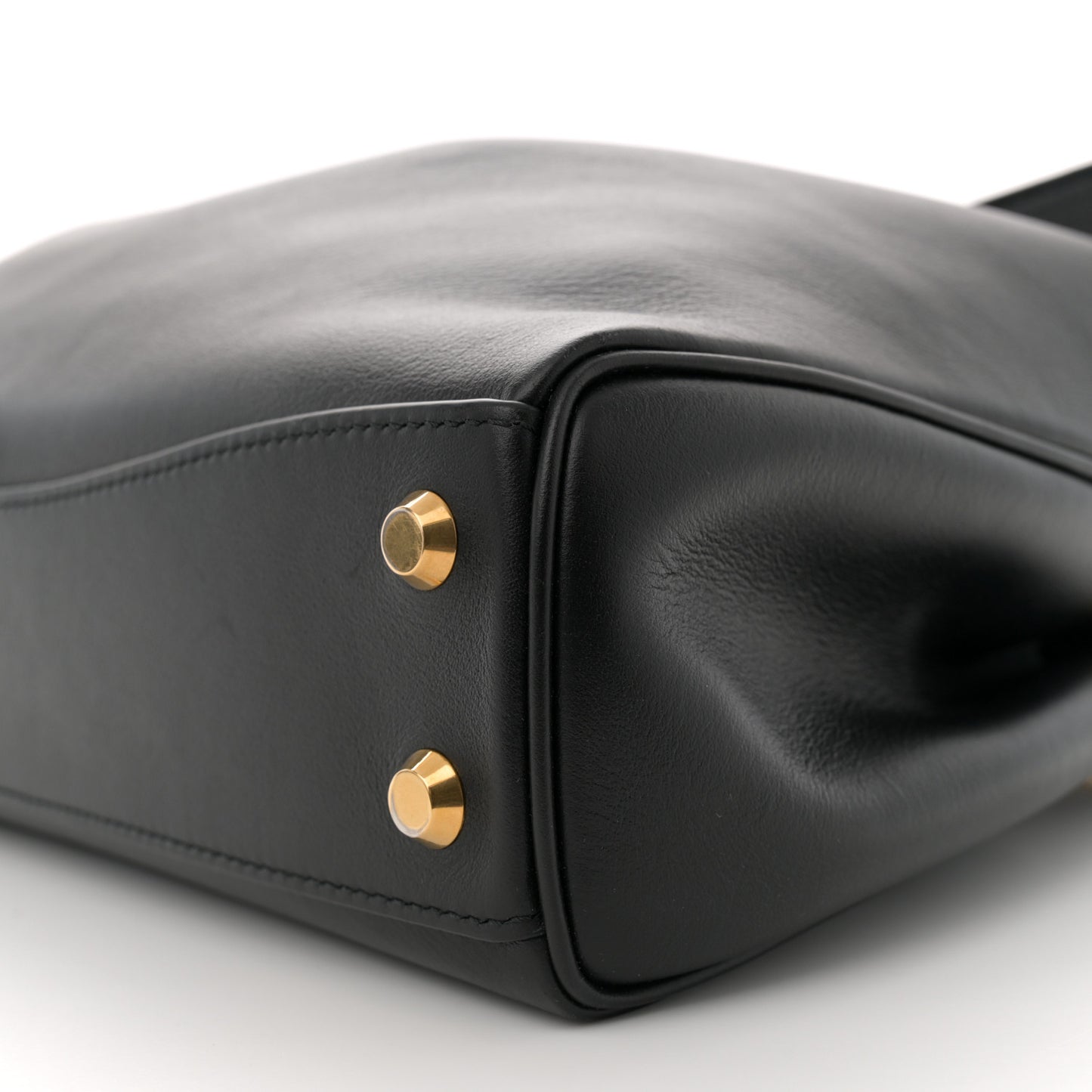 Natural Smooth Calfskin Rodeo Shoulder Bag Black