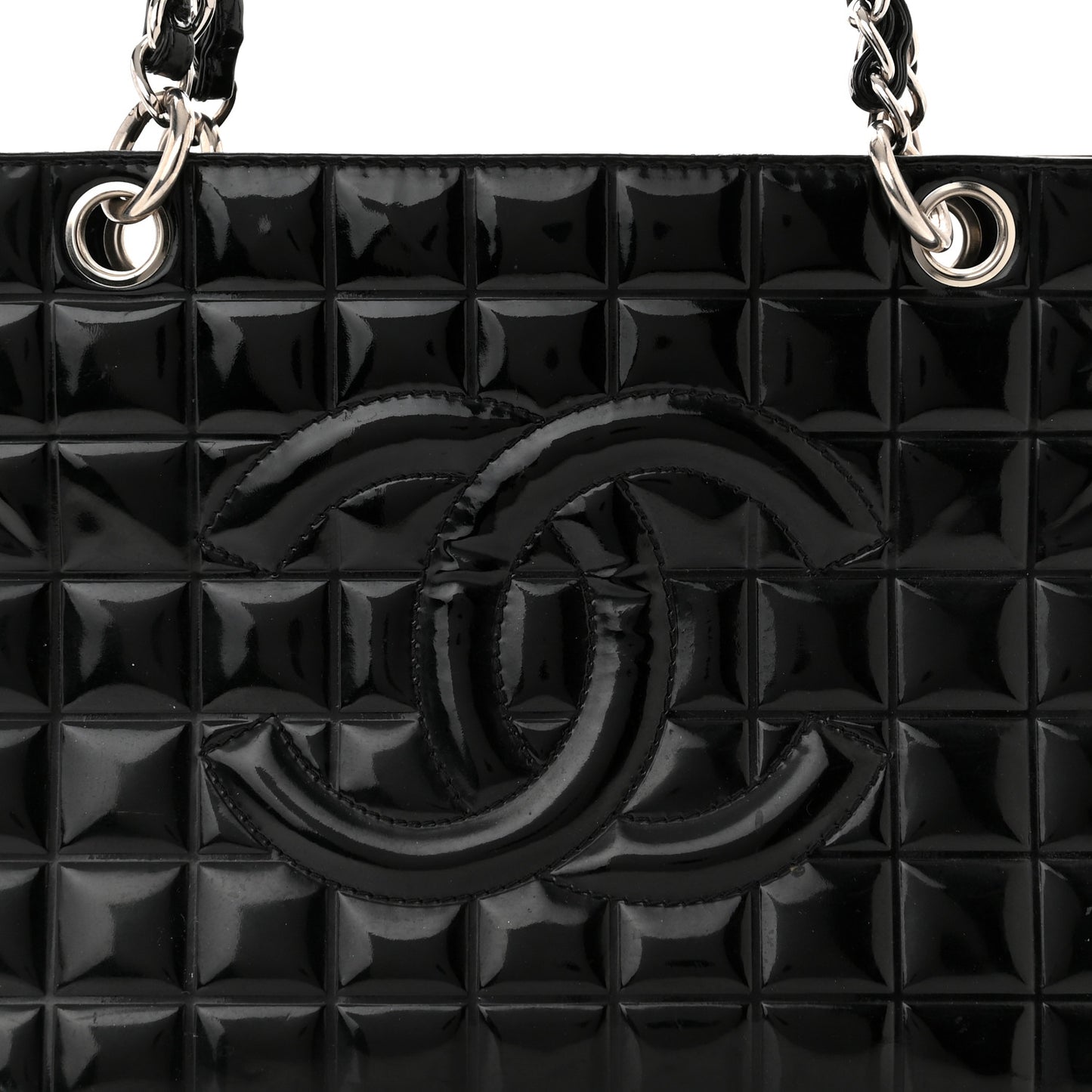 Patent Chocolate Bar Timeless CC Tote Black