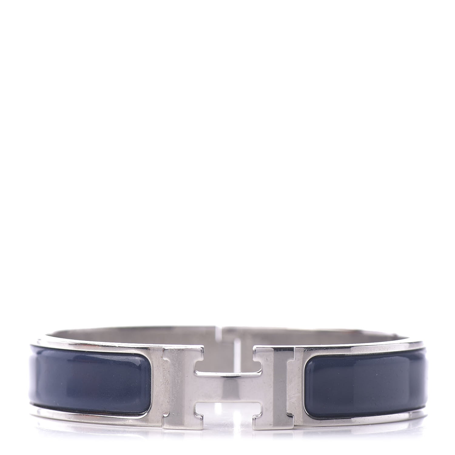 Hermes Narrow Enamel Clic Clac H Bracelet PM Bleu Indigo 1 of 5
