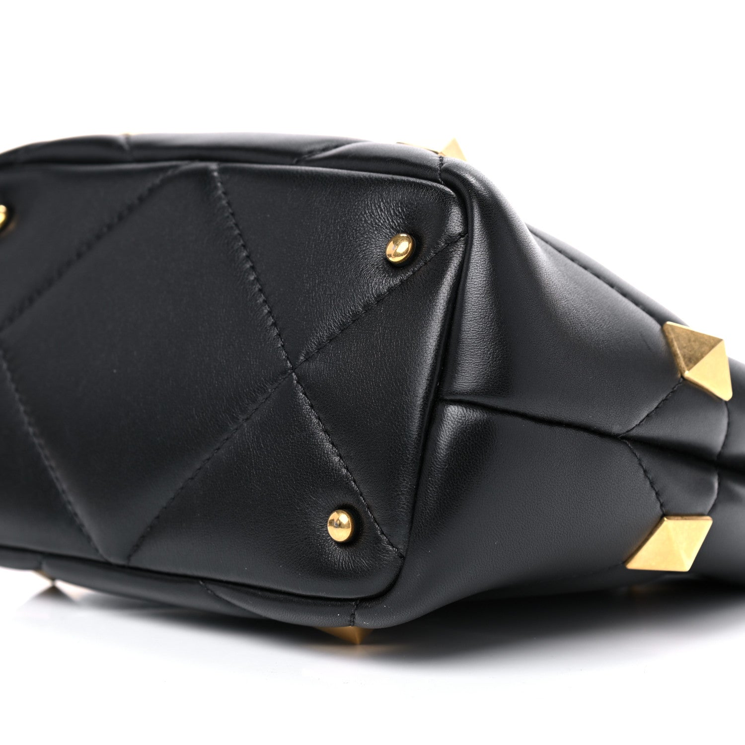 Valentino Garavani Nappa Small Roman Stud The Handle Bag Black 8 of 13