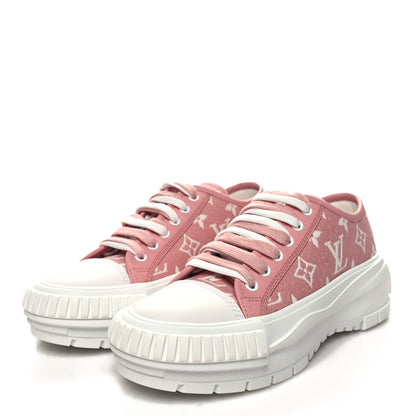Louis Vuitton Denim Monogram Squad Sneakers 36 Pink 3 of 8