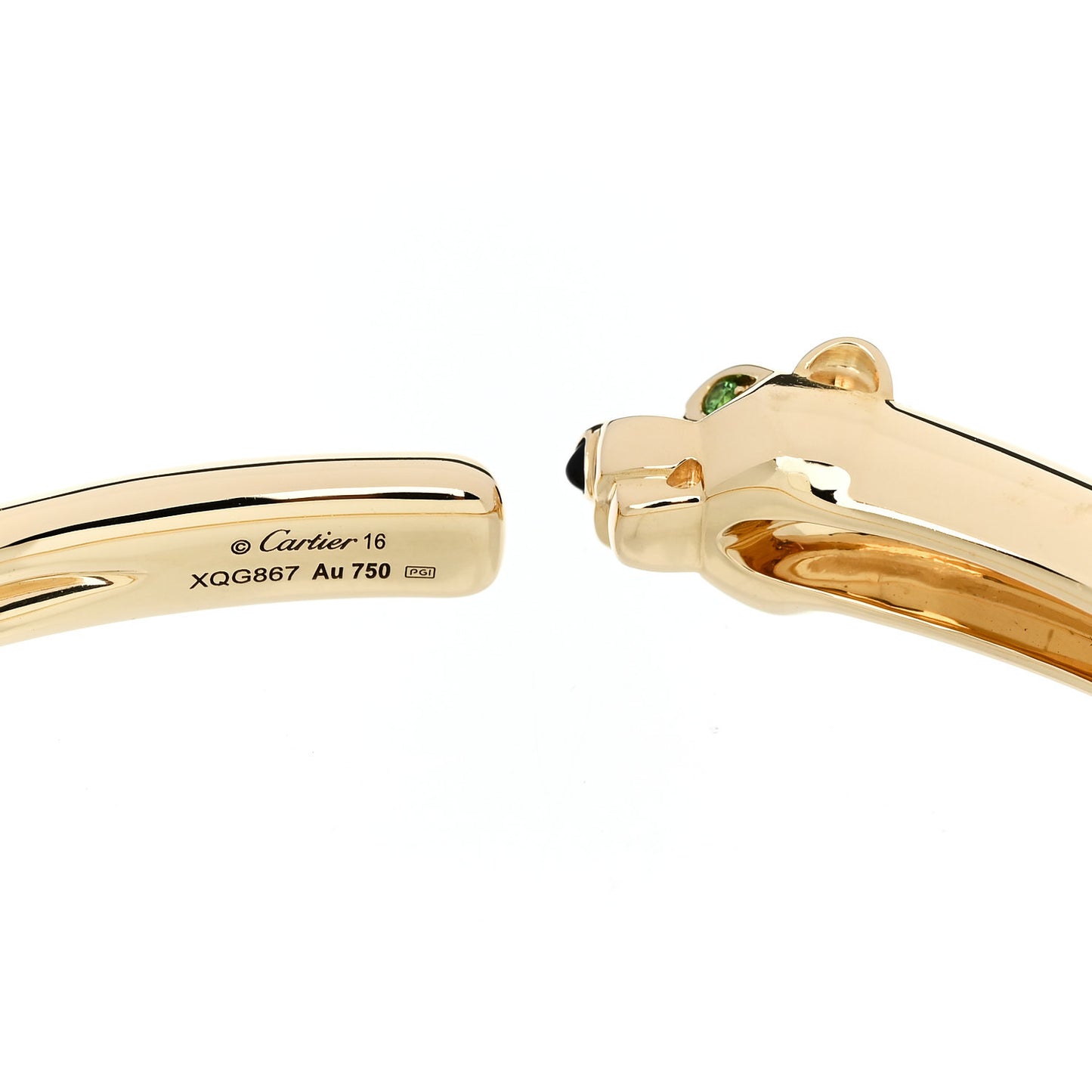 18K Yellow Gold Tsavorite Black Onyx Panthere De Cartier Bracelet 16