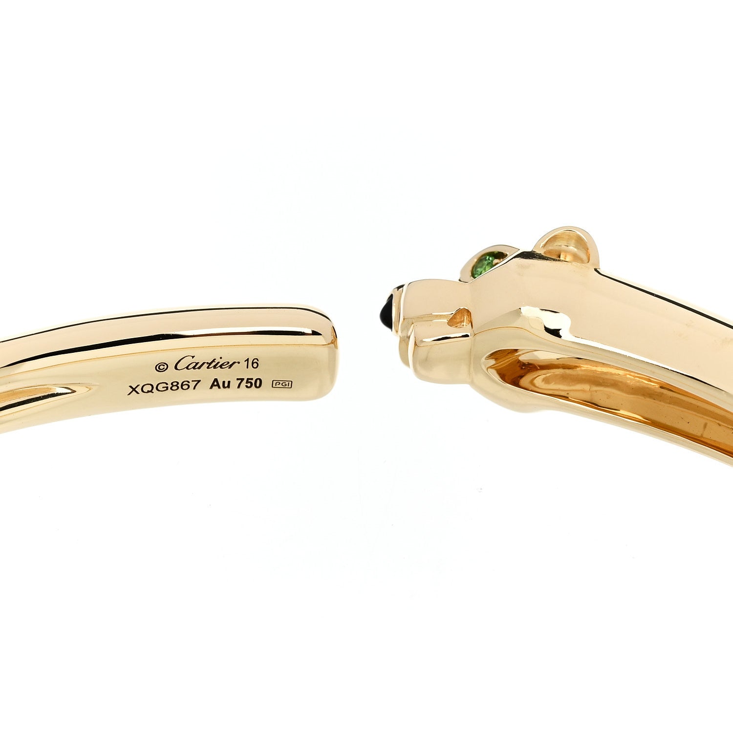 Cartier 18K Yellow Gold Tsavorite Black Onyx Panthere De Cartier Bracelet 16 4 of 5