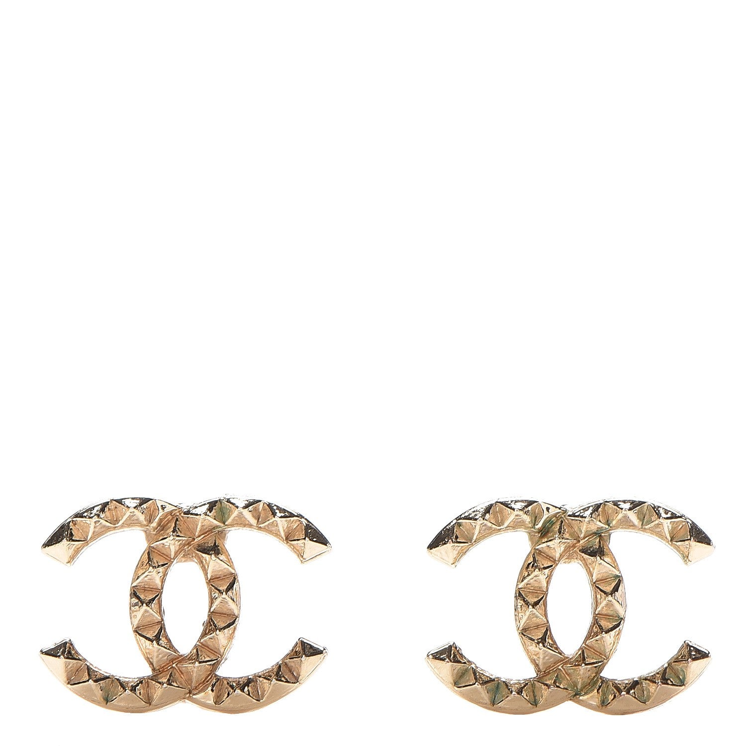 Chanel Studded CC Earrings Gold 1 of 4
