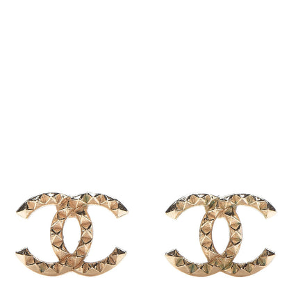 Chanel Studded CC Earrings Gold 1 of 4