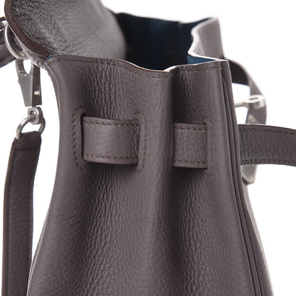 Hermes Togo Horseshoe Kelly Retourne 35 Etain Bleu Tempete 10 of 36