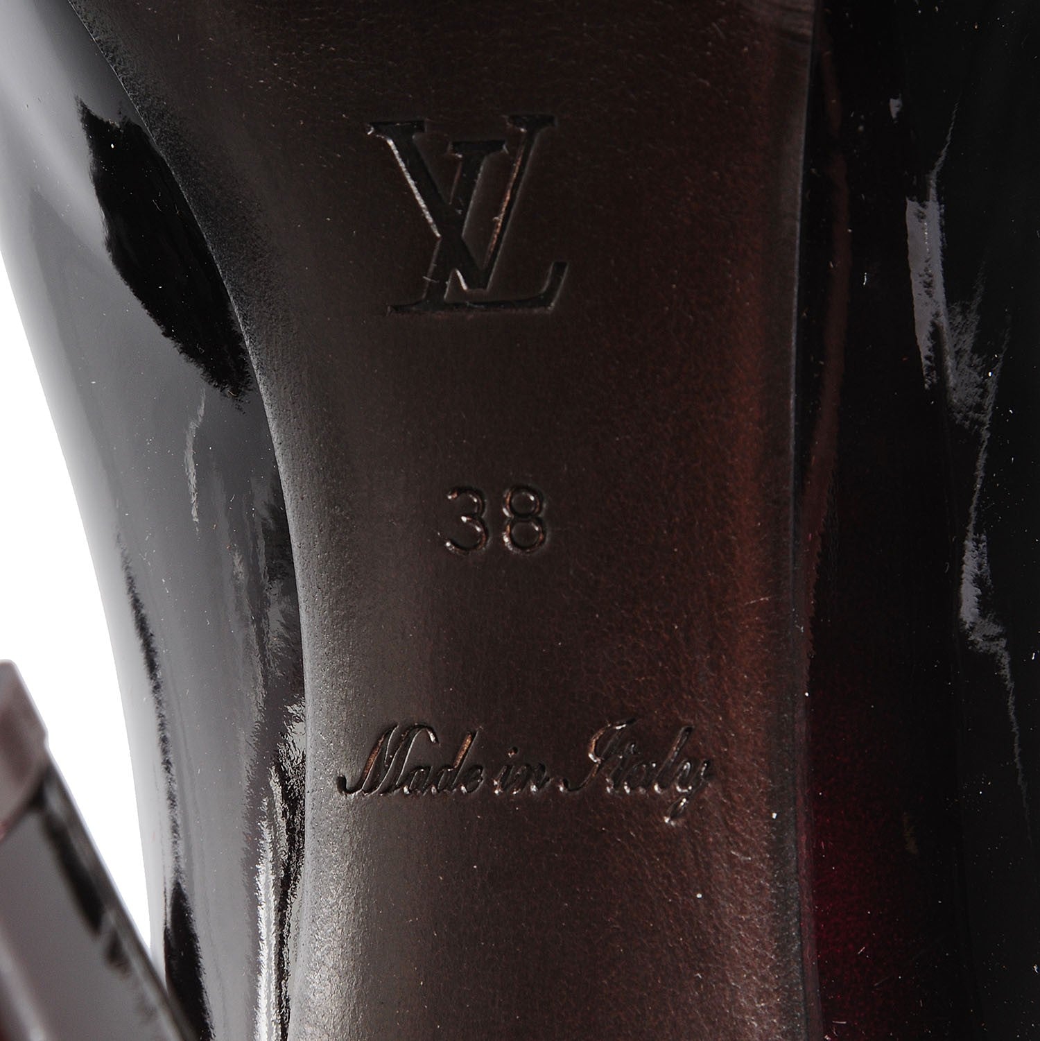 Louis Vuitton Patent Oh Really Peep Toe Pumps Amarante 38 6 of 6