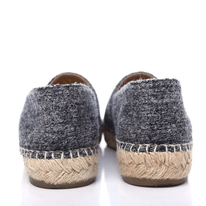 Chanel Tweed Velvet CC Espadrilles 41 Grey Black 7 of 12