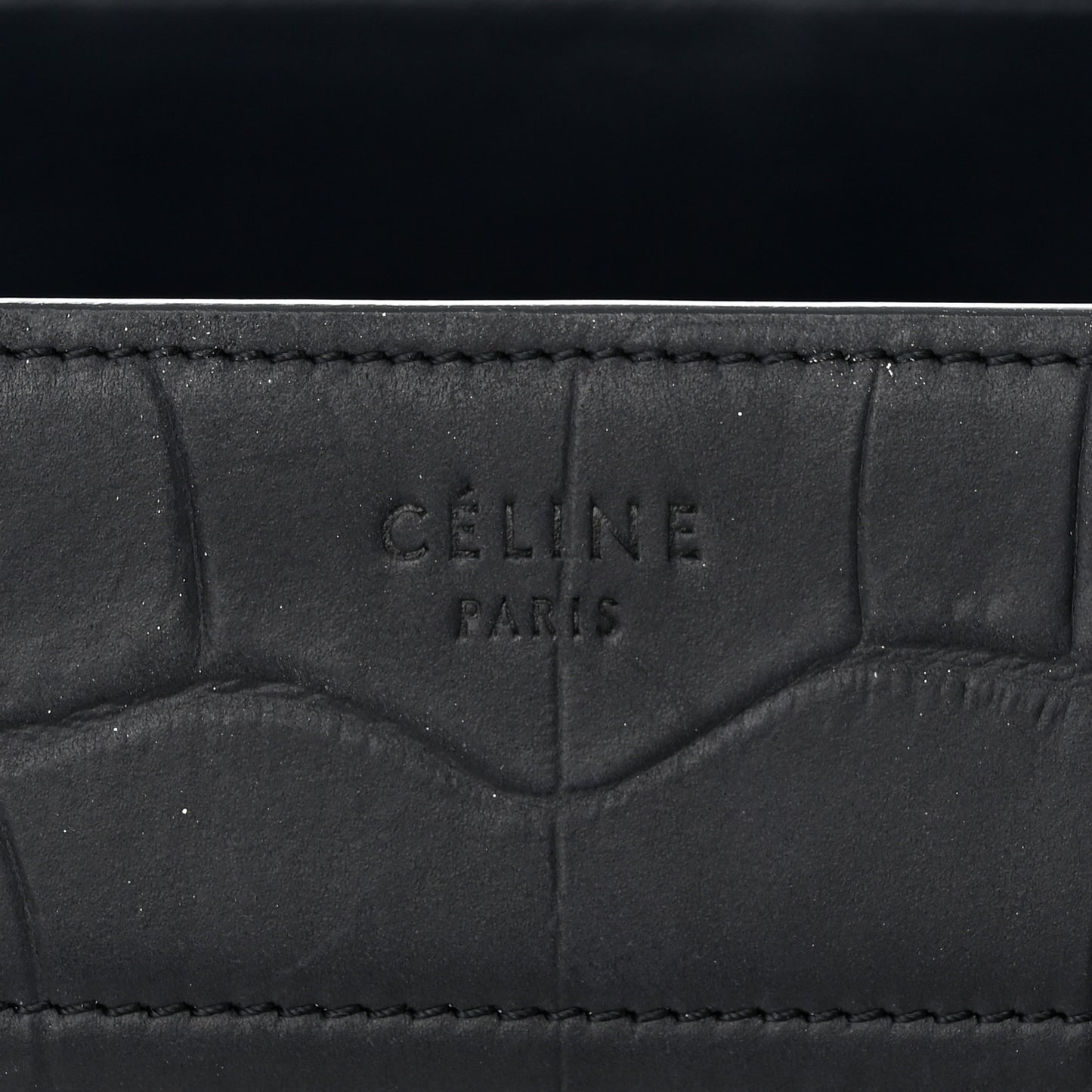Crocodile Embossed Calfskin Medium Phantom Luggage Navy Blue