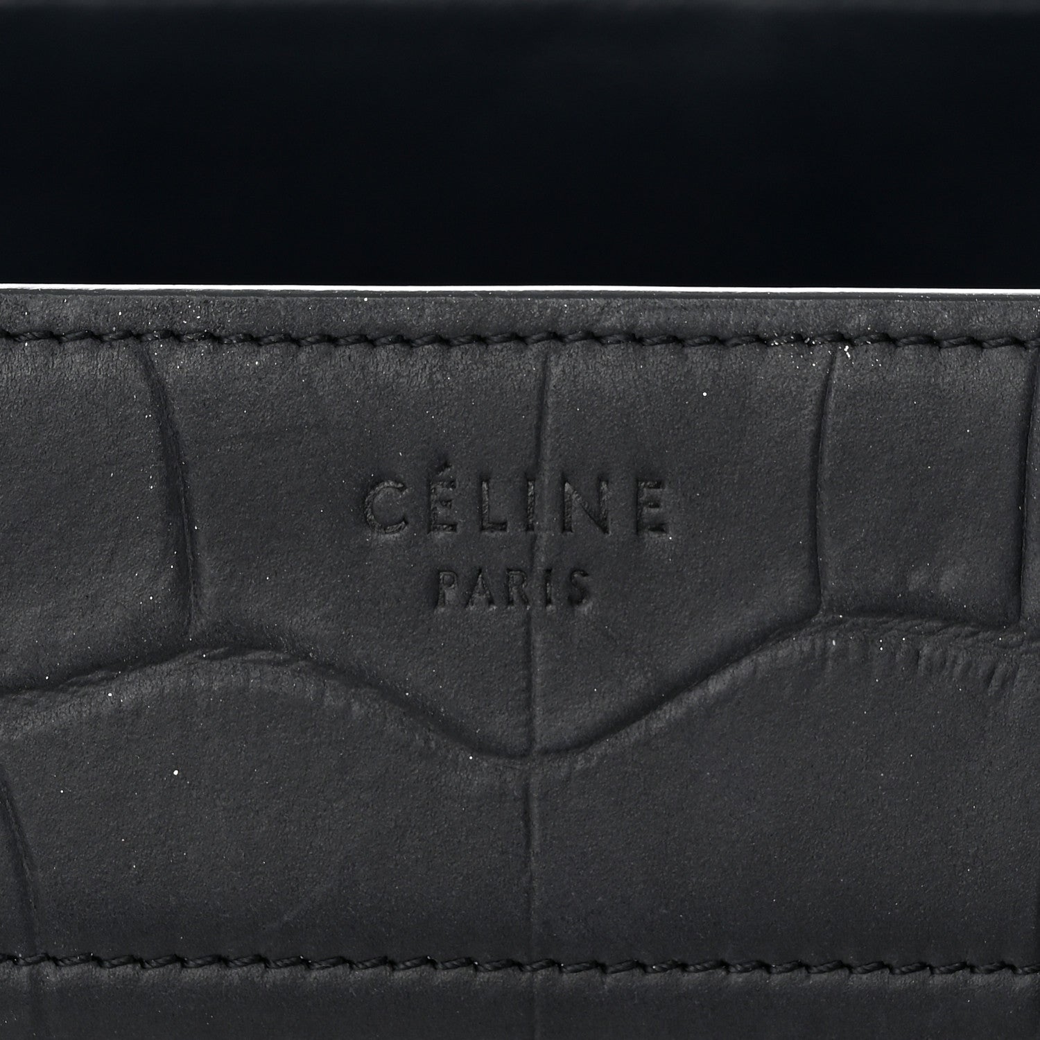Celine Crocodile Embossed Calfskin Medium Phantom Luggage Navy Blue 6 of 12