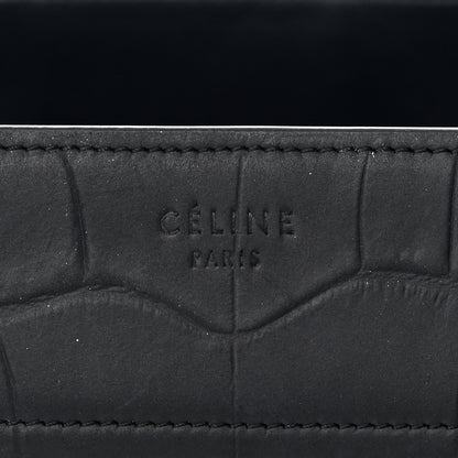 Celine Crocodile Embossed Calfskin Medium Phantom Luggage Navy Blue 6 of 12