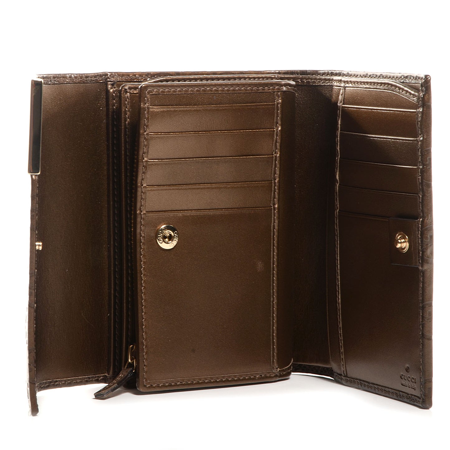 Guccissima Dice Compact Trademark Wallet Bronze