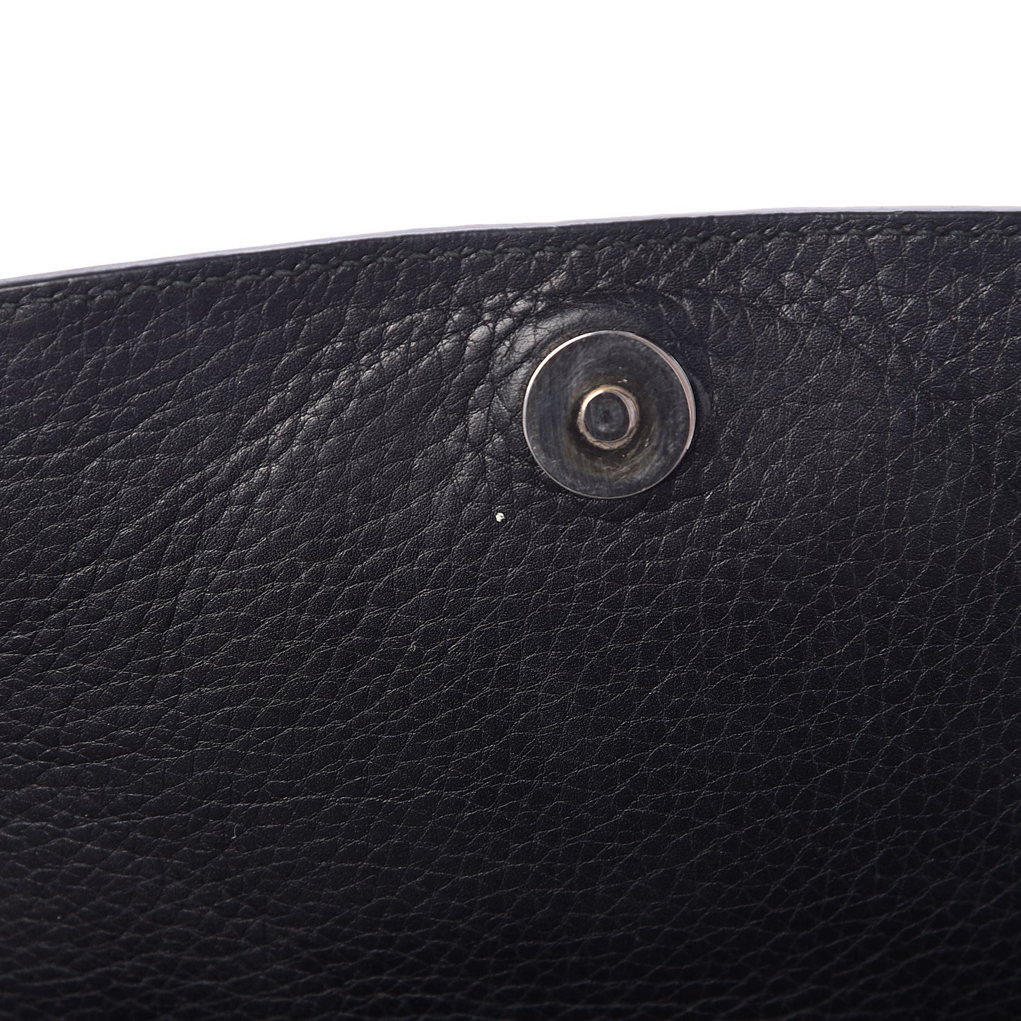 Pebbled Calfskin Medium Soho Flap Crossbody Black
