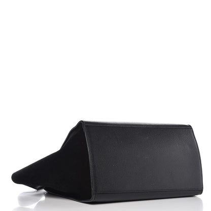 Celine Drummed Calfskin Suede Medium Trapeze Black 4 of 12