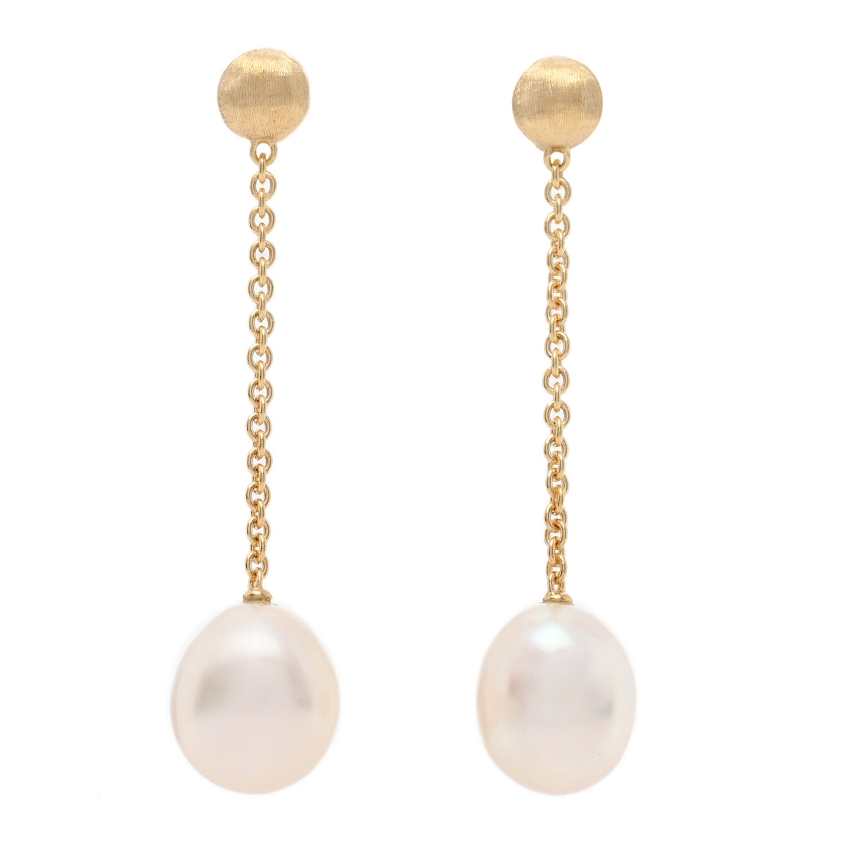 Marco Bicego 18K Yellow Gold Cultured Pearl Drop Earrings 1 of 4