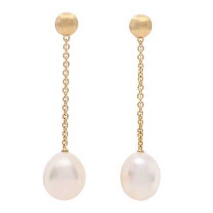 Marco Bicego 18K Yellow Gold Cultured Pearl Drop Earrings 1 of 4