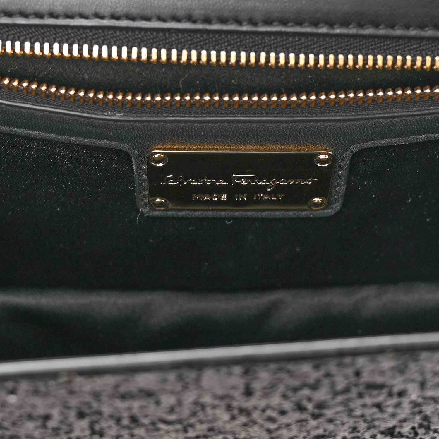 Salvatore Ferragamo Calfskin Sequins Ginny Bow Crossbody Bag Black 6 of 10
