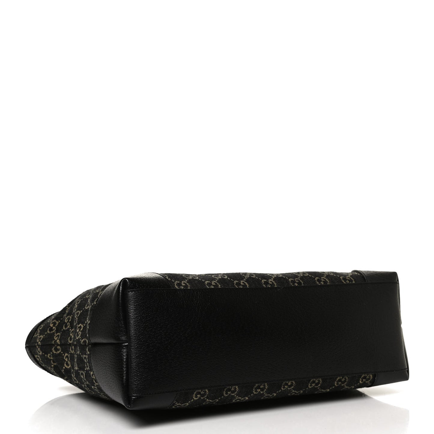 Jacquard Black Denim GG Monogram Medium Ophidia Shopping Tote Black Ivory