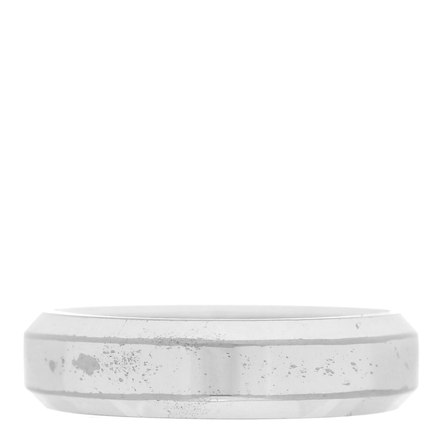 18K White Gold 6mm Beveled Band Ring 60 9