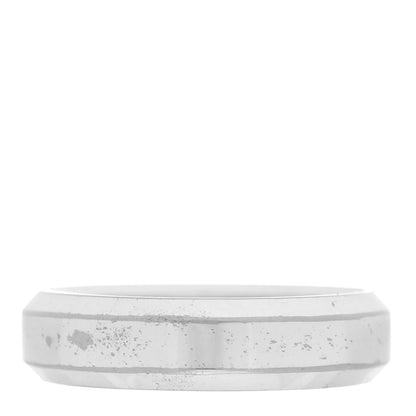 David Yurman 18K White Gold 6mm Beveled Band Ring 60 9 3 of 4