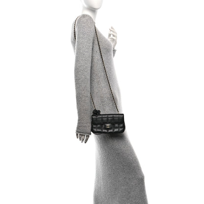 Chanel Lambskin Quilted Mini Chocolate Bar Camellia Flap Black 3 of 19