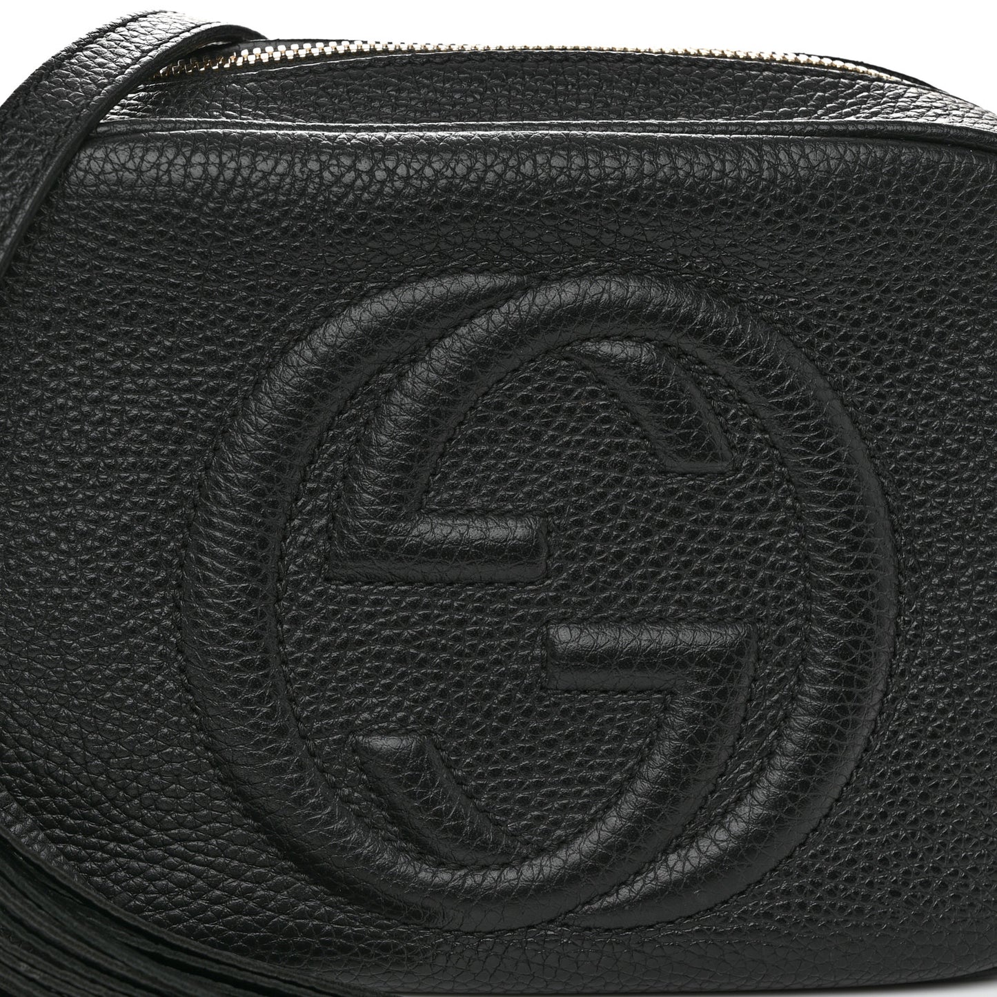 Pebbled Calfskin Small Soho Disco Bag Black
