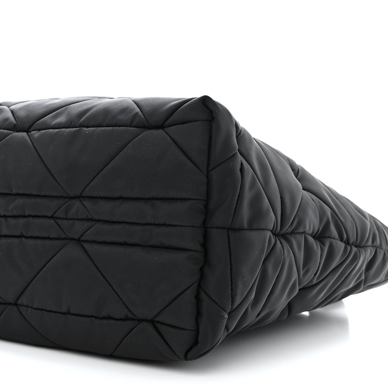 Prada Re-Nylon Nappa Triangle Quilted Padded Medium Double Handled Zip Tote Black 12 of 12