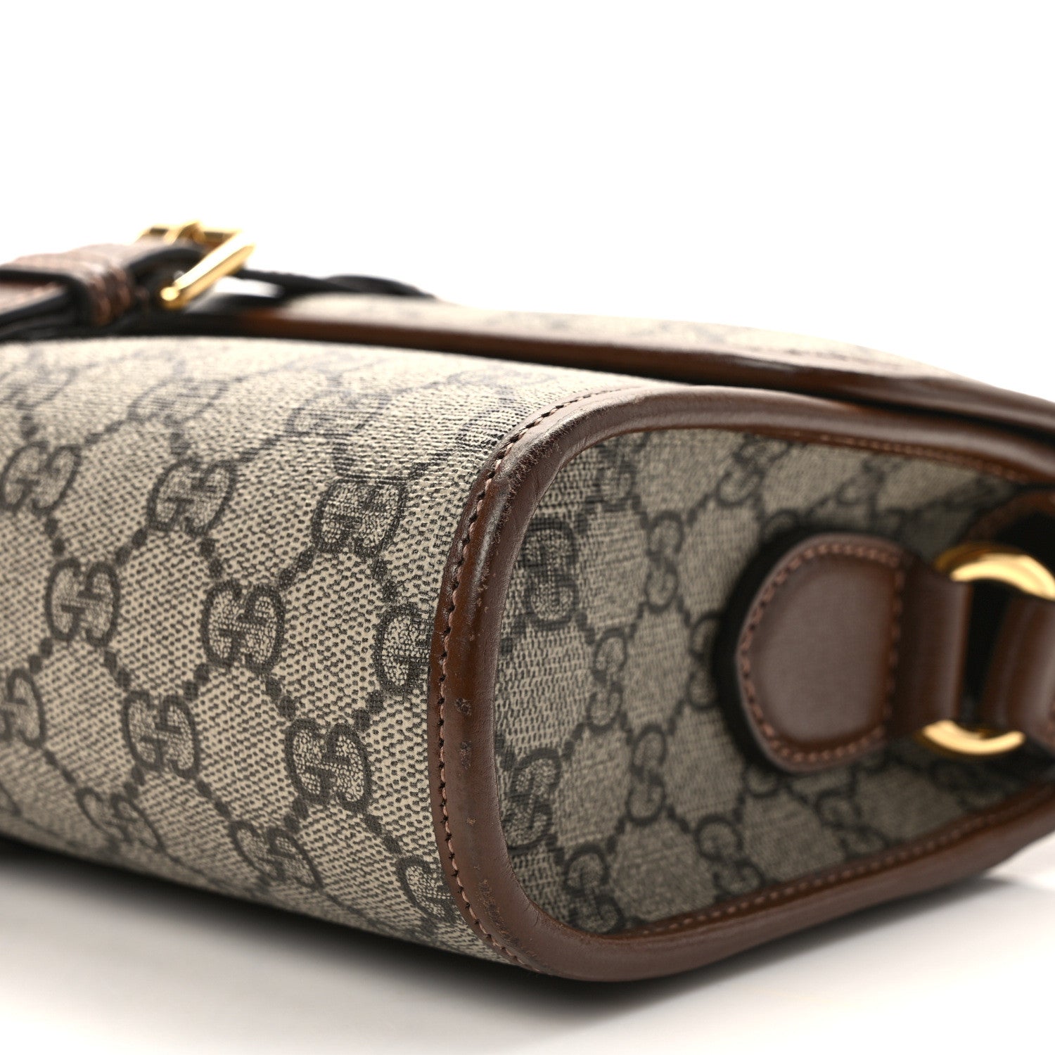 Gucci GG Supreme Monogram Azalea Calfskin Retro Interlocking G Messenger Beige Ebony Brown Sugar 9 of 12