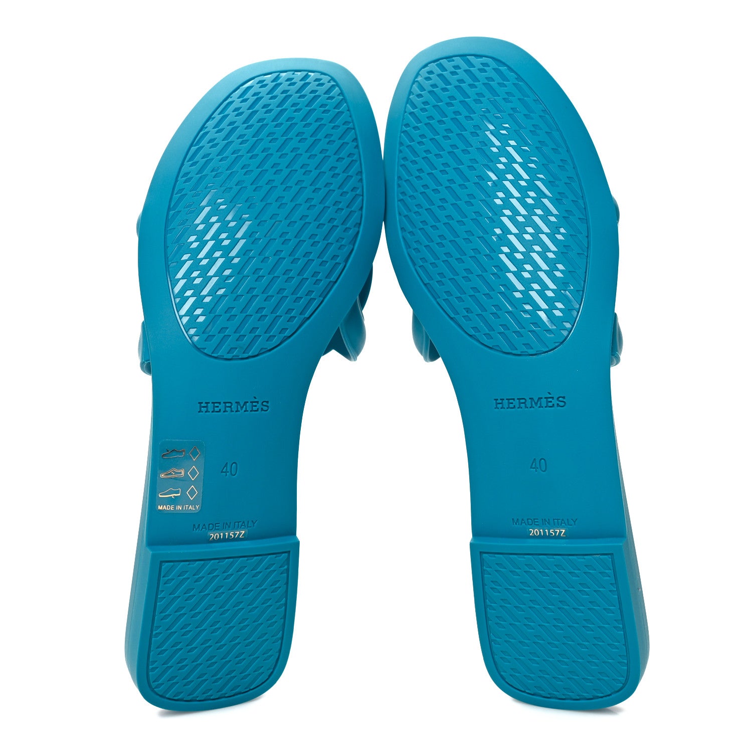 Hermes Rubber Aloha Sandals 40 Bleu Vif 5 of 8