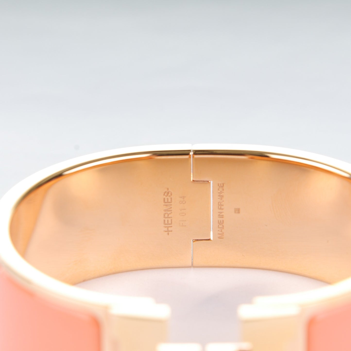 Enamel Wide Clic Clac H Bracelet PM Rose Saumon
