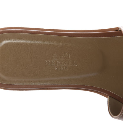 Hermes Box Calfskin Oran Sandals 36 Gold 7 of 9