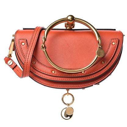 Chloe Calfskin Small Nile Bracelet Minaudiere Bag Sepia Red 1 of 10