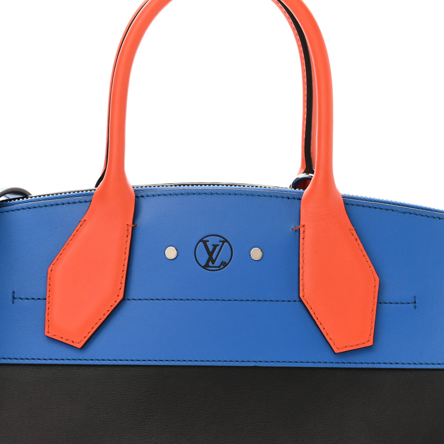 Calfskin City Steamer MM Black Blue Orange