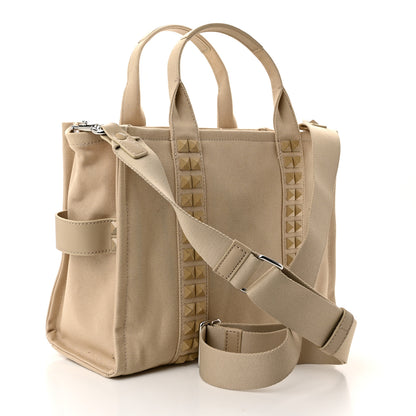 Marc Jacobs Cotton Canvas Medium The Stud Tote Bag Beige 3 of 10