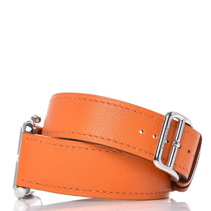 Hermes Stainless Steel Swift 29mm Cape Cod Double Tour Quartz Watch Orange 3 of 9