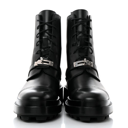Hermes Glossed Calfskin Funk Ankle Boots 37 Black 2 of 9